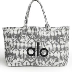 Alo Gray and White Tote Bag